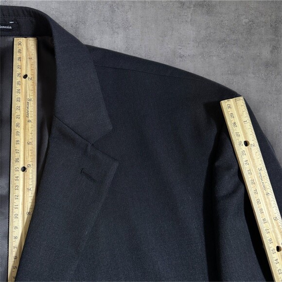 PRONTO UOMO Mens Blazer 54L WOOL Charcoal Gray Sport Coat 2-Button Jacket Suits - Picture 7 of 12
